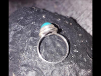 Load image into Gallery viewer, Silber Ring Türkis 10 mm oval Zopf Rand 925 Sterling
