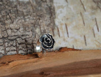 Load image into Gallery viewer, Ring oxidiert glänzend Rose 925 Silber verstellbar
