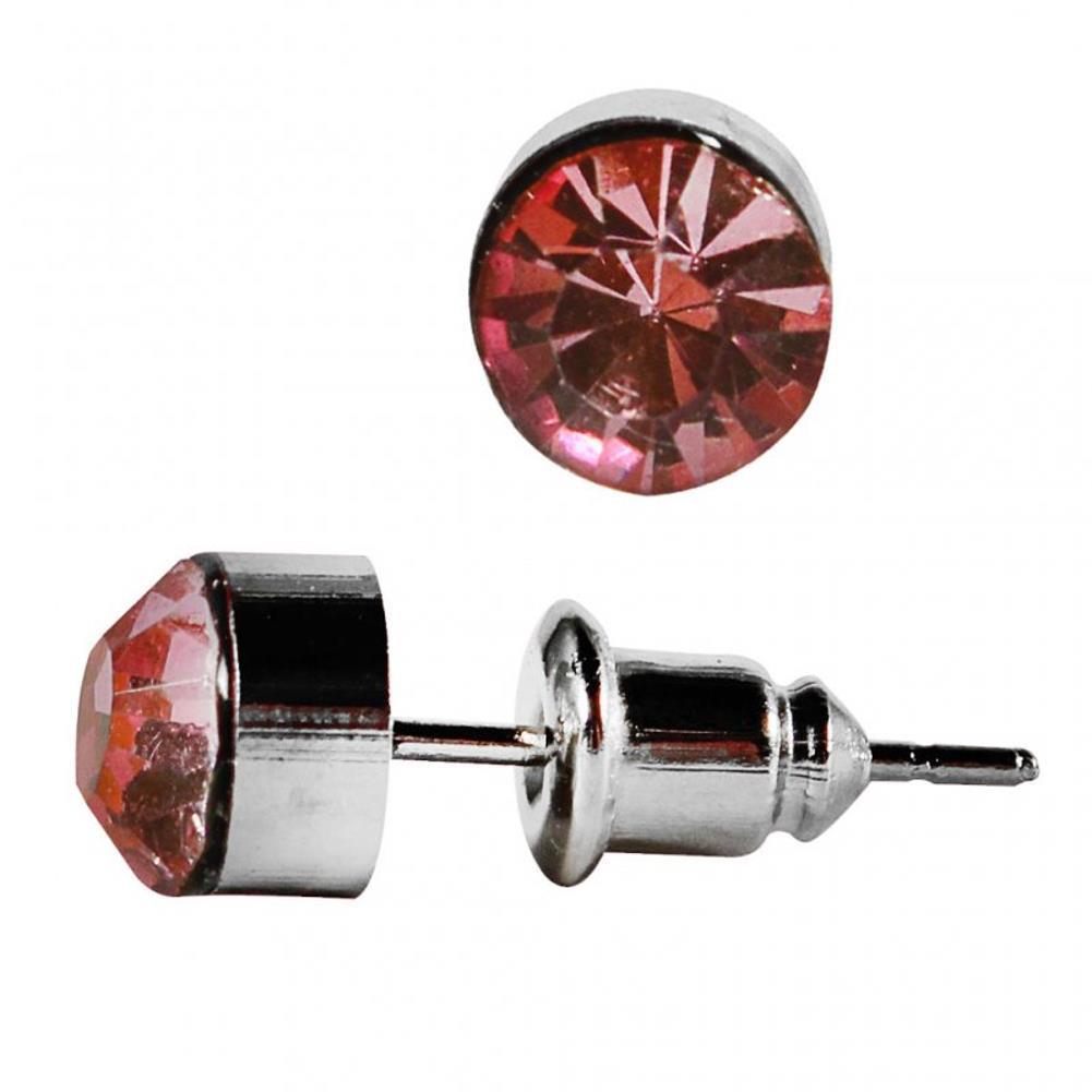 Ohrstecker Glas transparent hellgrün scheinend, 5 mm Ø, facettiert, glitzernd, 925er Sterlingsilber-Stift