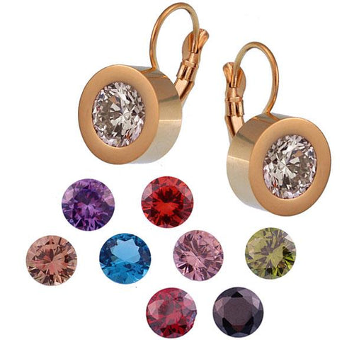 Glitzer Glas Kristall Ohrringe gold weiß Edelstahl rund 12 mm Ohrhänger Wechsel Schmuck Glaskristall