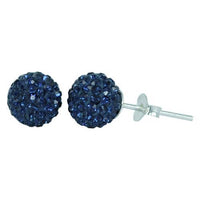 Load image into Gallery viewer, Glitzerkugel montana blau 6 mm Kristall Ohrstecker Ohrringe 925er Silber Damen Glitzer Schmuck
