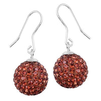 Load image into Gallery viewer, Glitzerkugel gold Kristall Ohrringe 925er Silber Glitzer Schmuck Kugel 12 mm
