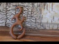 Load image into Gallery viewer, Fake Piercing Lobe Edelstahl Holz Flames Dehnschnecke
