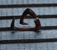 Load image into Gallery viewer, Fake Piercing Edelstahl dunkel Holz Triangel Spirale
