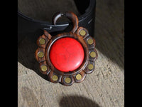 Load image into Gallery viewer, Fake Piercing Edelstahl Holz Koralle Brass Blume
