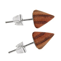 Load image into Gallery viewer, Holzohrstecker Ohrstecker Holz Kegel 925er Sterlingsilber 8 mm Maserung
