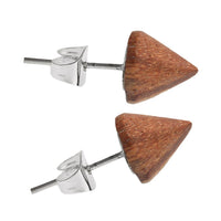 Load image into Gallery viewer, Holzohrstecker Ohrstecker Holz Kegel 925er Sterlingsilber 8 mm Maserung
