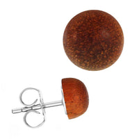 Load image into Gallery viewer, Holzohrstecker Edelstahl Halbkugel verschiedene Holzarten unisex
