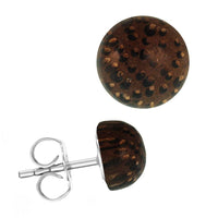 Load image into Gallery viewer, Holzohrstecker Edelstahl Halbkugel verschiedene Holzarten unisex
