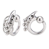 Load image into Gallery viewer, Universal Piercing Klemmkugel Captive Bead Edelstahl silbern gepierct drei Ringe
