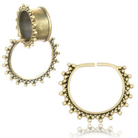 Cargar imagen en el visor de la galería, Charm Piercing Anhänger Ohrringe für Flesh Tunnels gold antik Messing Ohrhänger
