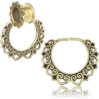 Cargar imagen en el visor de la galería, Charm Piercing Anhänger Ohrringe für Flesh Tunnels gold antik Messing Ohrhänger
