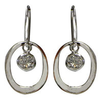 Load image into Gallery viewer, Silberohrringe 925er Silber Ohrringe Ohrhänger Damen Schmuck Zirkonia Schmuckstein Oval

