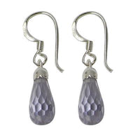 Cargar imagen en el visor de la galería, A pair of Tropfen Zirkonia Ohrringe made from 925 Sterling Silber, featuring faceted teardrop-shaped stones in shades of lila, rosa, rot, and orange for a colorful, elegant look.

