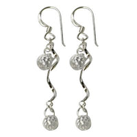 Cargar imagen en el visor de la galería, Zirkonia Ohrringe weiß spiralig 925 Sterling Silber 35 mm lang Silberohrringe
