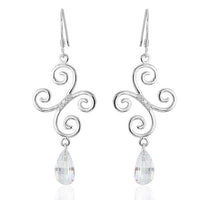 Cargar imagen en el visor de la galería, Ohrhänger Ohrringe 925er Sterling Silber nickelfrei Damen Zirkonia Schnörkel
