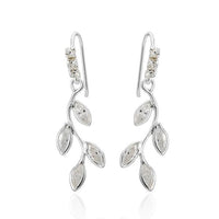 Cargar imagen en el visor de la galería, Ohrhänger Ohrringe 925er Sterling Silber nickelfrei Damen Zirkonia Blätter
