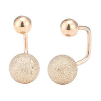 Load image into Gallery viewer, Long Staples Barbell 90 Grad Schraubverschluss zwei Kugeln roségolden glitzer
