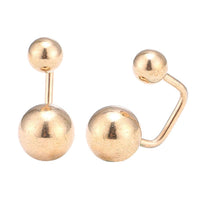 Load image into Gallery viewer, Long Staples Barbell 90 Grad Schraubverschluss zwei Kugeln große und klein bronzefarben
