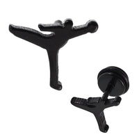 Load image into Gallery viewer, Fake Piercing Expander schwarz Mann Sportler Basketball Schaubverschluss Edelstahl
