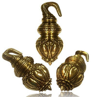 Load image into Gallery viewer, Piercing 90g Ohrgewicht Brass gold Tropfen Hook 6mm
