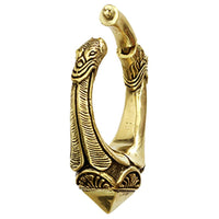 Load image into Gallery viewer, Clicker Piercing Ohrgewicht gold antik Segmentring 5mm oxidiert Messing 39g 50mm
