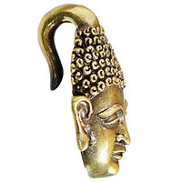 Load image into Gallery viewer, Ohrgewichte Piercing Buddhakopf Buddha Brass antik golden 28 g
