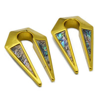 Cargar imagen en el visor de la galería, Piercing Ohrgewicht Edelstahl 41g Paua Pfeil 8mm
