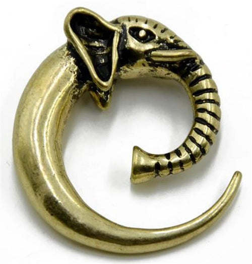 Piercing Ohrgewicht Messing Elefant Spirale