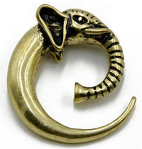 Load image into Gallery viewer, Piercing Ohrgewicht Messing Elefant Spirale
