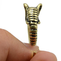 Load image into Gallery viewer, Piercing Ohrgewicht Messing Elefant Spirale
