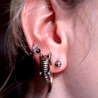 Load image into Gallery viewer, Piercing Ohrgewicht Messing Elefant Spirale
