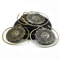 Load image into Gallery viewer, Piercing Ohrgewicht Messing Lotus Spirale Ohrhänger
