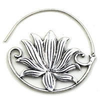 Load image into Gallery viewer, Piercing Ohrgewicht White Brass Lotus Spirale Ohrhänger
