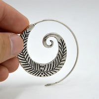 Load image into Gallery viewer, Piercing White Brass Spirale silber 1,43mm Farn Hook
