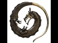 Load image into Gallery viewer, Piercing Ohrgewicht White Brass Drache Spirale Dehnschnecke
