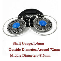 Load image into Gallery viewer, Piercing Ohrgewicht White Brass Blume Stein blau Spirale
