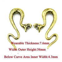 Load image into Gallery viewer, Piercing Ohrgewicht 14g Messing Schlange Spike 7.6mm
