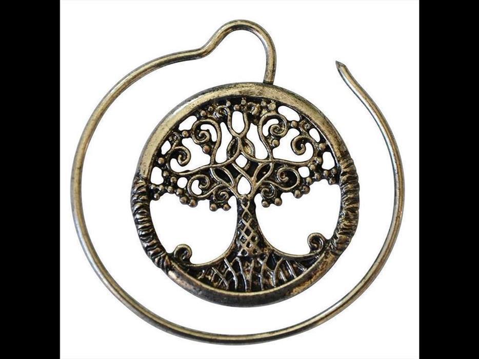 Piercing Ohrhänger White Brass Spirale Baum des Lebens
