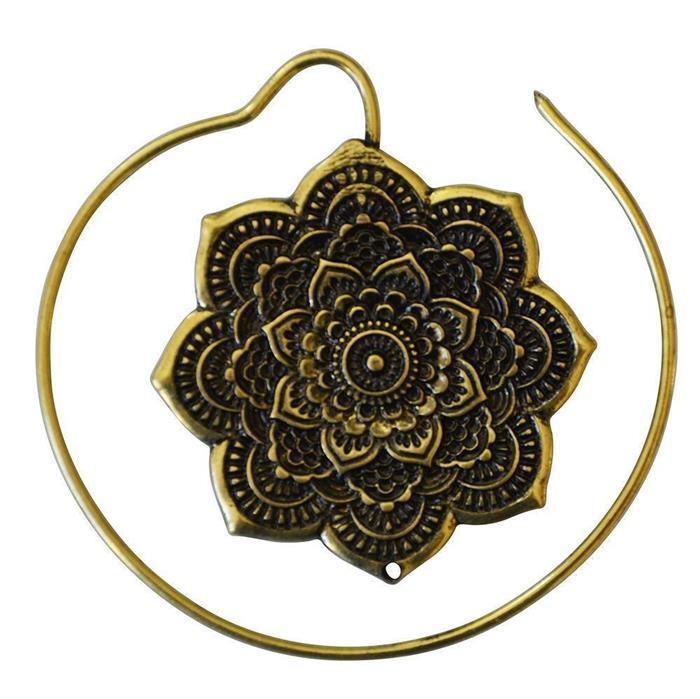 Piercing 10,5g Ohrgewicht Messing Mandala Blume Spirale