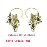 Load image into Gallery viewer, Piercing Messing Hook Ohrhänger 1.5mm Schmetterling Blumen
