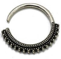 Load image into Gallery viewer, Piercing White Brass Hoop silber 3mm Creole Punkte Hook
