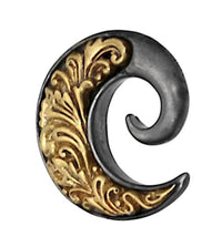 Load image into Gallery viewer, Piercing Gunmetall Brass Spirale Ohrgewicht 5mm grau gold
