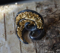 Load image into Gallery viewer, Piercing Gunmetall Brass Spirale Ohrgewicht 5mm grau gold
