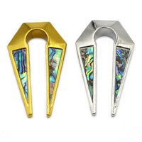 Cargar imagen en el visor de la galería, Piercing Ohrgewicht Edelstahl 41g Paua Pfeil 8mm
