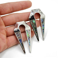 Cargar imagen en el visor de la galería, Piercing Ohrgewicht Edelstahl 41g Paua Pfeil 8mm
