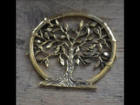 Load image into Gallery viewer, Clicker Piercing Ohrgewicht 3mm Baum des Lebens Messing
