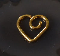 Load image into Gallery viewer, Spiral Herz Nostril Ohr Piercing Edelstahl Gold PVD
