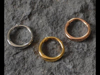 Load image into Gallery viewer, Klapp Segmentring Piercing Sichel Edelstahl Gold PVD
