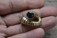 Cargar imagen en el visor de la galería, Piercing 23g Ohrgewicht Brass 5mm Tigerauge Schraube
